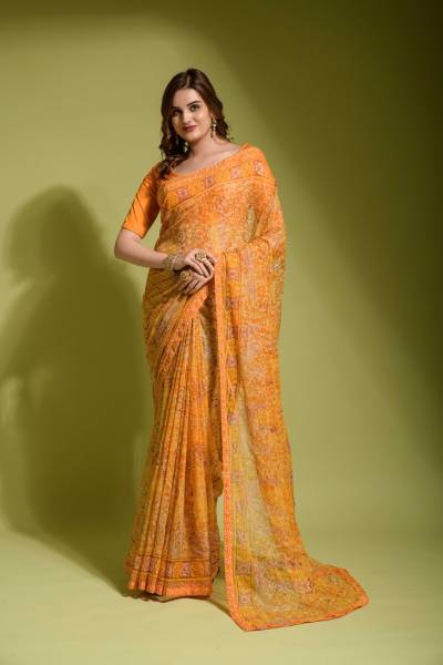 FLORAL VOL 9 BY PC DESIGNER FEORGETTE SAREE WHOLESALER IN INDIA